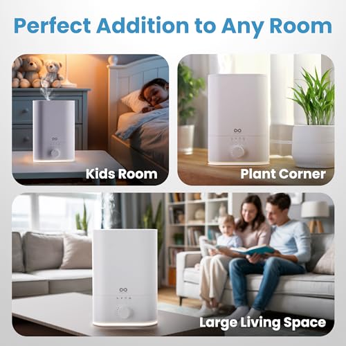 6L Ultrasonic Cool Mist Humidifier for Large Rooms and Bedrooms