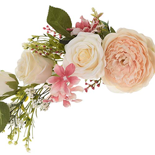 25-Inch Artificial Peony and Rose Flower Swag for Wedding and Home Decor