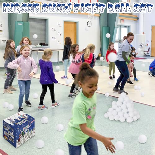 200 Pack Soft Plush Fake Snowballs - Indoor Snowball Fight Set