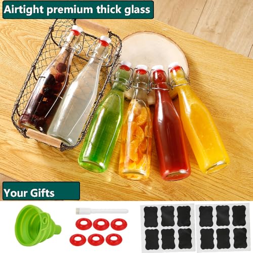Swing Top Glass Bottles 8.5 oz Flip Top Airtight Bottles 12 Pack