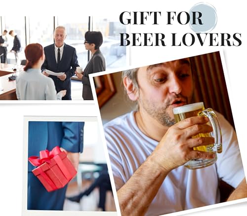 Personalized Beer Mug - 17 oz Heavy Duty Stein with Handle for Men - Birthday Christmas Gift W