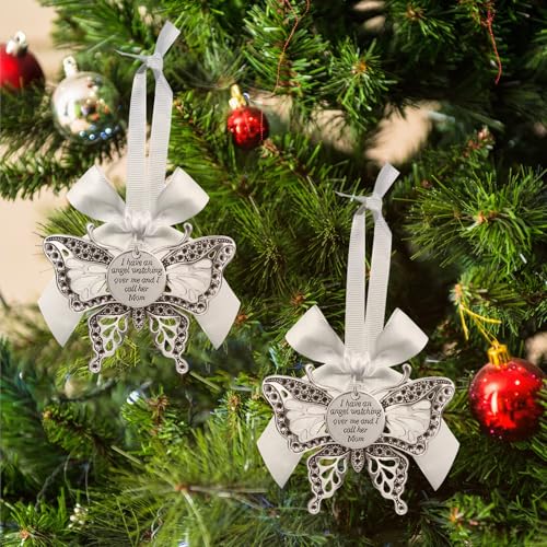 Christmas Butterfly Memorial Ornament in Loving Memory of Mom - Sympathy Keepsake