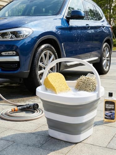 5L Collapsible Water Bucket with Handle - Leak-Proof & Portable for Camping, Gardening, and Outdoor Use