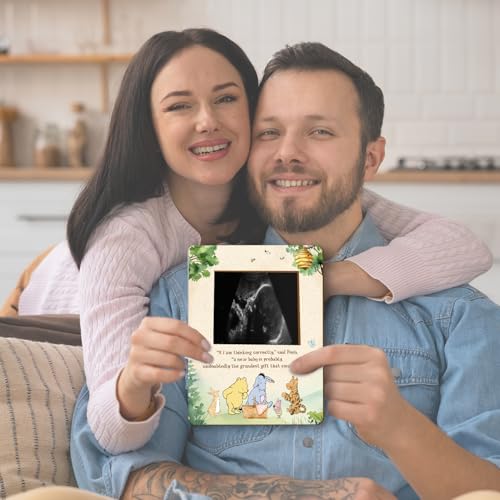 Wooden Pregnancy Milestone Ultrasound Picture Frame - Baby Shower Gift