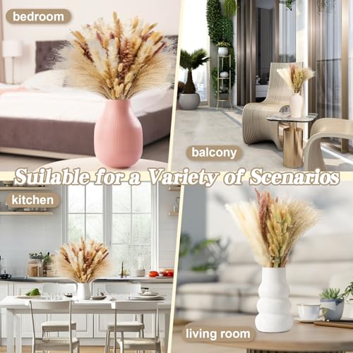17-Inch Dried Pampas Grass Bouquet - 100pc Boho Floral Decor Set