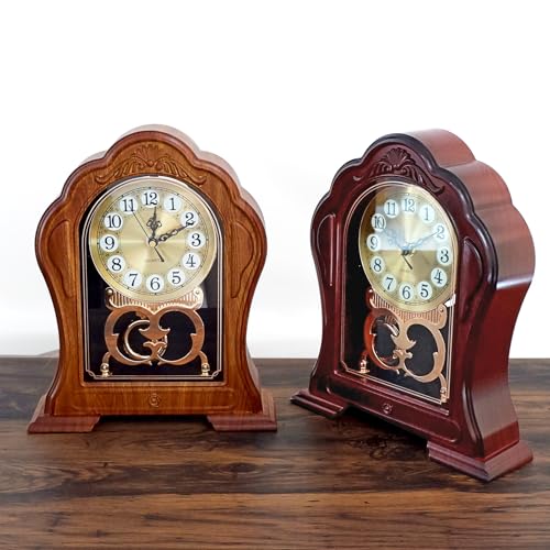 Antique Mantel Clock with Swinging Pendulum - Farmhouse Tabletop Decor