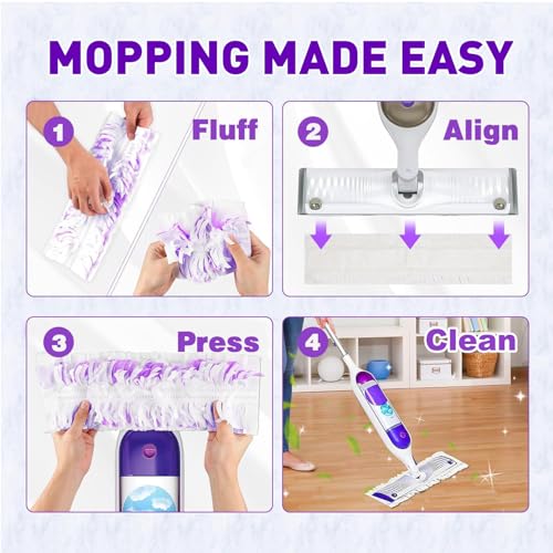 30-Pack Thickened Disposable Power Mop Pad Refills - Multi-Surface Floor Cleaning