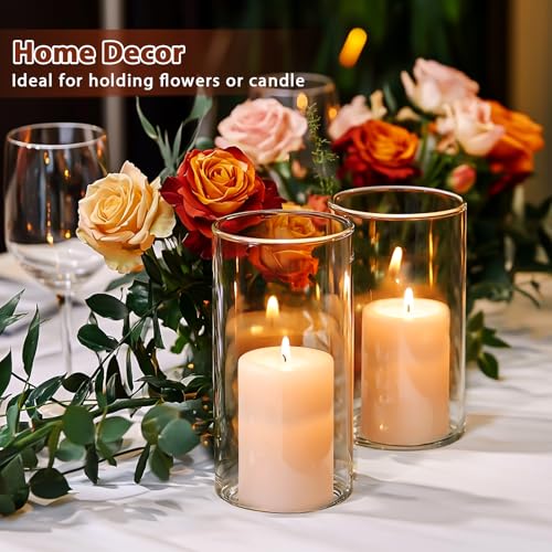 Clear Glass Cylinder Vases 6 Inch - Set of 12 Flower & Candle Holders