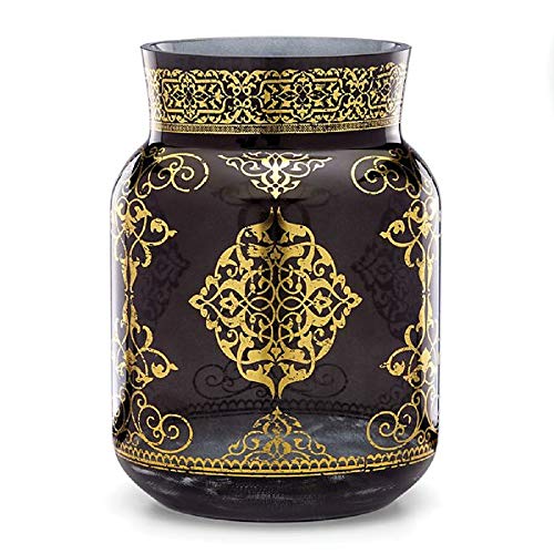 Lenox Global Tapestry Hurricane 7.30 LB Taupe Grey Glass Decor