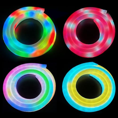 6.5ft WS2811 RGB LED Neon Rope Light, Bluetooth App Controlled Flexible Strip