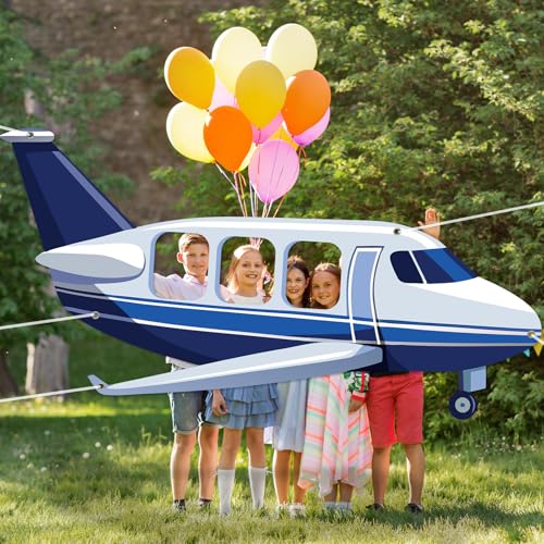 Airplane Photo Booth Backdrop Frame - 98x53 Inch Fabric Party Banner