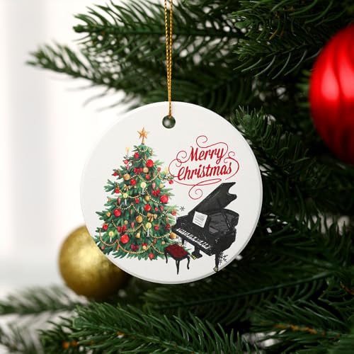 Thyle 3-Pack Christmas Piano Ornaments - Music Gift for Tree Decor