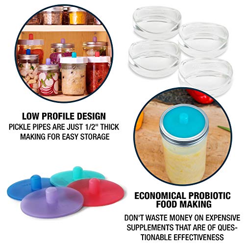 Silicone Fermentation Lids for Wide Mouth Mason Jars AirLock Caps