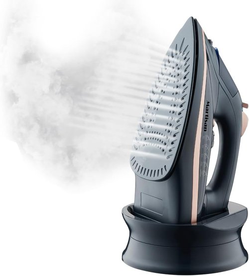 Martisan Cordless Iron - 1500W Wireless Rapid Heating with Ceramic Soleplate & Retractable Cord