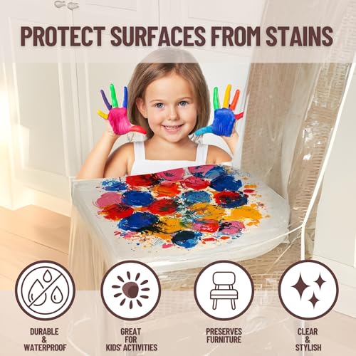 2-Pack Clear PVC Dining Chair Covers - Spill-Resistant Protectors