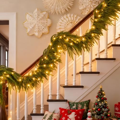 Supoice 5FT Artificial Norfolk Pine Garland 2 Pack Christmas Holiday Decor