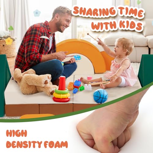 18-Piece Modular Kids Play Couch - Jungle Theme Toddler Foam Building Sofa