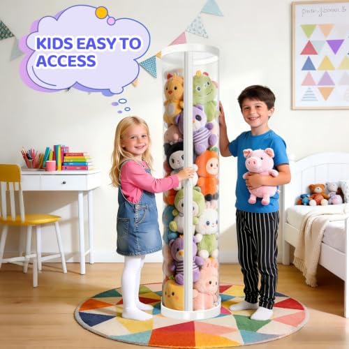 Large Stuffed Animal Storage Tube - 47-Inch Dust-Resistant Toy Organizer