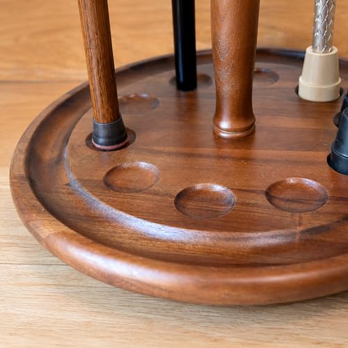 Wooden Cane Holder Stand - Floor Standing Organizer for 10 Walking Sticks