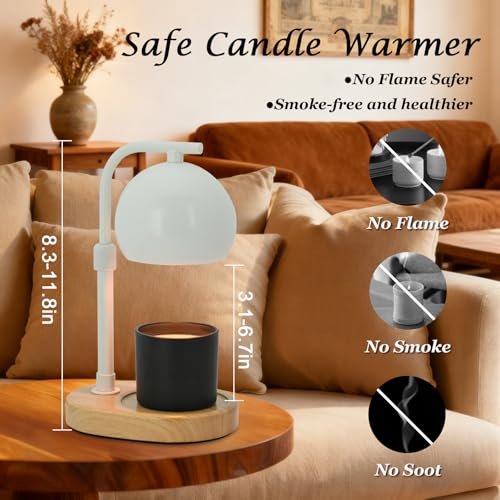 Dimmable Candle Warmer Lamp with Timer for Jar Candles - White