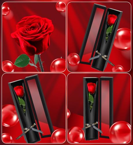 Preserved Red Rose in Keepsake Box - Real Lasting Flower Gift for Her