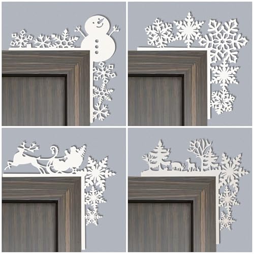 8-Inch Wooden Christmas Door Topper - Door Frame Decor, Xmas Wall/Window Accent (Fab isup) - Christmas Tree 2
