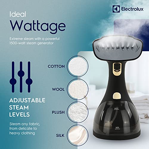Electrolux Portable Black Clothes Steamer 1500W Wrinkle Remover & Fabric Brush