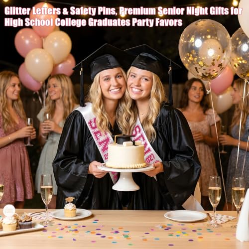 Senior 2027 Graduation Sash - 6 Pack Pink Satin Class of 2027 Party Favors
