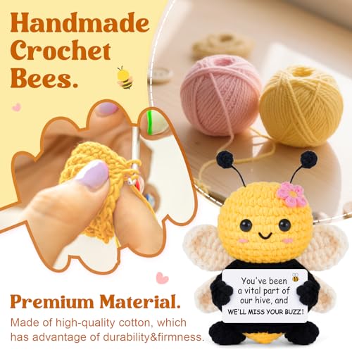 Handmade Crochet Bee Farewell Gift for Coworkers and Departing Colleagues