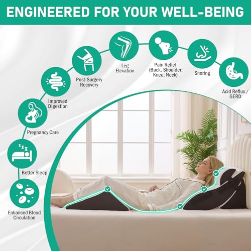 4-Piece Adjustable Wedge Pillow Set for Pain Relief & Recovery