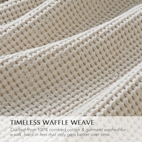 EverGrace 100% Cotton Waffle Weave Coverlet Set - King, Birch (3-Piece)