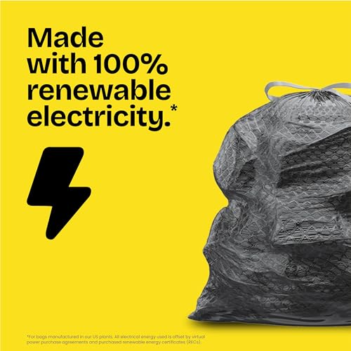 30-Gallon Heavy Duty Drawstring Trash Bags - Rip Resistant, Scented (50 Count)