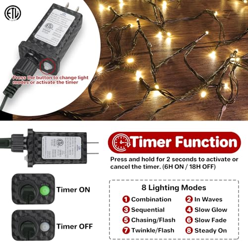 264FT 800 LED Christmas Lights, Twinkle Xmas Lights with 8 Modes and