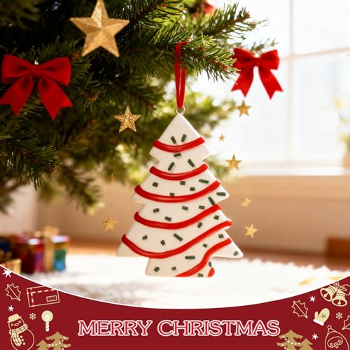 Lulupia Christmas Tree Cake Ornament - Food-Inspired Holiday Decor with Gift Box