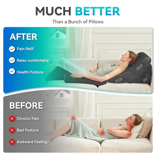 4-Piece Orthopedic Wedge Pillow Set for Back & Neck Pain Relief