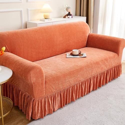 Stretchable Two-Seater Sofa Cover, Washable Furniture Protector, Light Yellow