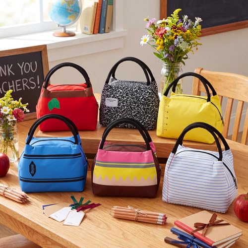 SilTriangle 24 Pcs Christmas Teacher Lunch Bags Set – Colorful Insulated Tote Bags