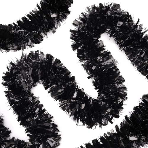 Black Tinsel Garland 33 FT - Halloween & Party Decorations, KINGLAKE