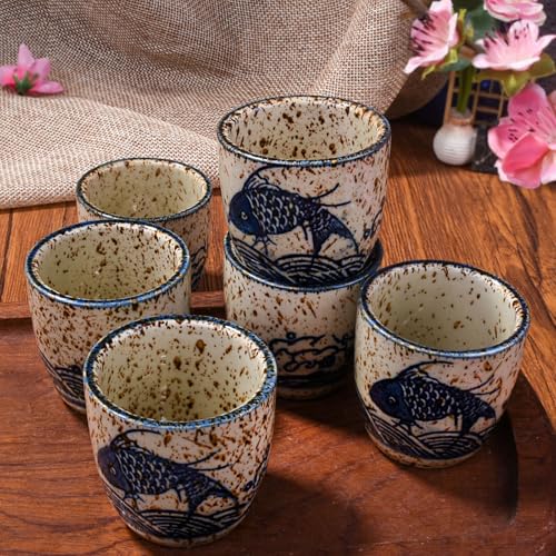 Swlthwen 6-Piece Porcelain Sake Cups Set YL - Japanese Wine & Whiskey Drinkware