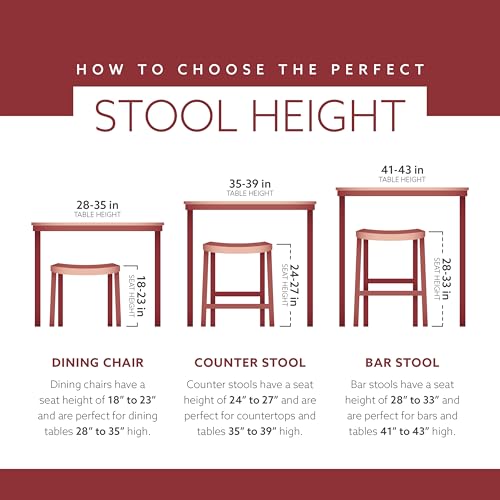 24-Inch Solid Wood Counter Height Barstool with Round Seat, Natural Finish
