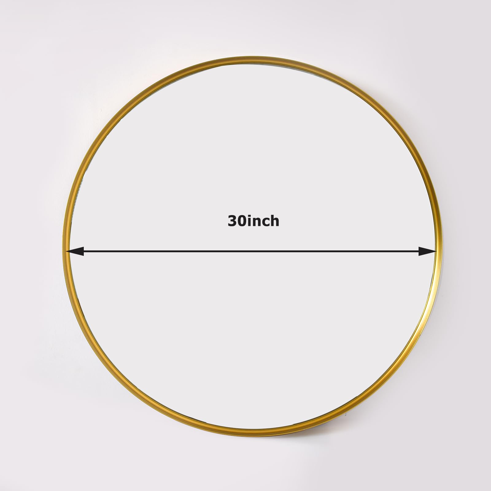 30 Inch Round Bathroom Mirror - Wall Mounted Circle Mirror with Metal Frame, Modern Mirror Suitable for Bathroom, Vanity, Entryway, Living Room, Wall Decor,Gold