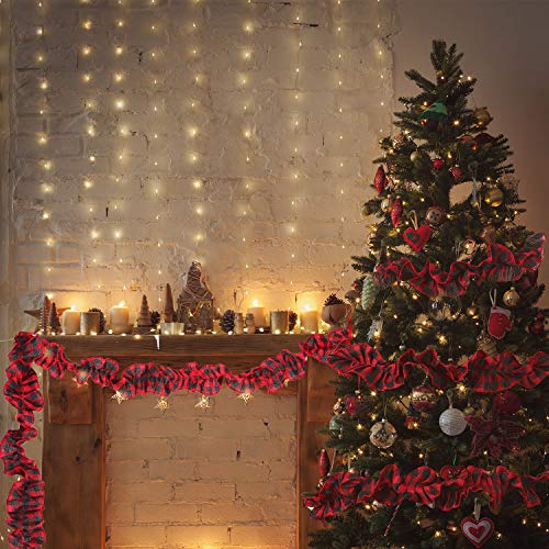 4 Rolls Buffalo Plaid Christmas Garland Ribbon 9ft Rustic Holiday Decor