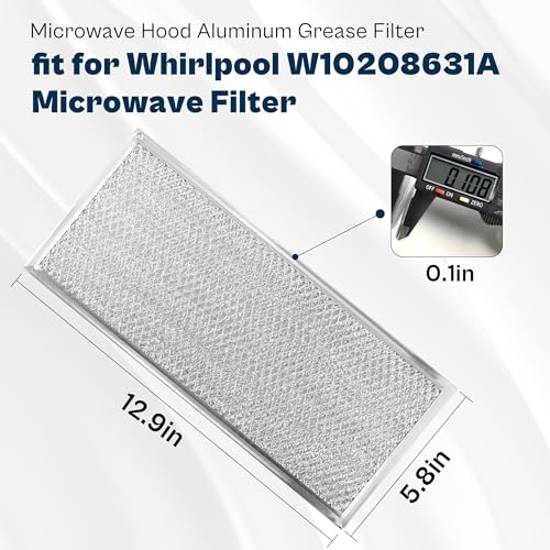 13x6 Inch Aluminum Microwave Grease Filter Replacement, 2 Pack