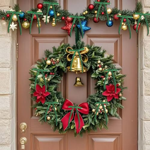 Spiritlele Green Christmas Bow Set 30 Pcs Velvet Holiday Tree Ornaments