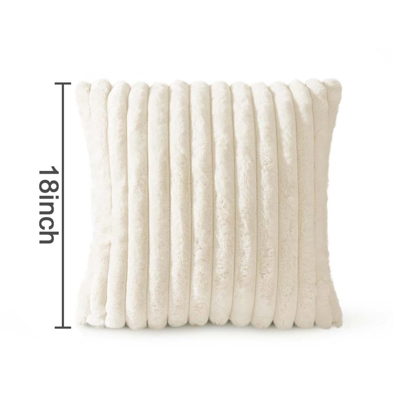 MelonBoat Square Throw Pillow Covers 18x18 inch, Rustic White Soft Plush Faux Fur Pillow Covers, Farmhouse Pillowcase Boho Pillow Cushion Case for The Home Bedroom Sofa Couch Livingroom, Set of 4
