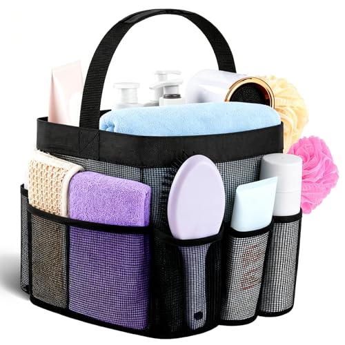 Mesh Shower Caddy Portable 9 Pockets - Large Capacity Hanging Toiletry Bag
