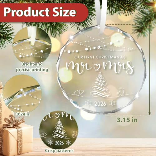 Our First Christmas Mr & Mrs Ornament 2026 Wedding Gift - Bridal Shower & Newlywed Decoration