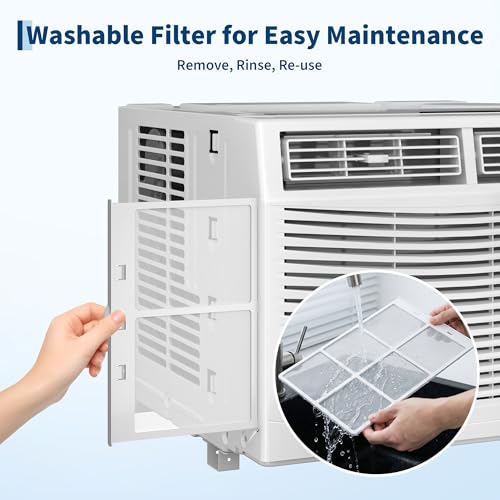 6000 BTU Window Air Conditioner for Rooms up to 250 Sq Ft with Remote Control