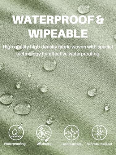 Textured Linen Rectangle Tablecloth, Waterproof & Wrinkle-Free, 52 x 70 Inch