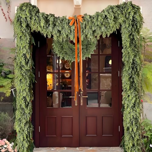 9FT Artificial Cedar Garland Mantel Scarf Christmas Decor - 9FT / 1
